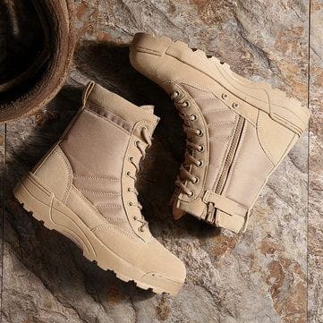 MEN work shoes Genuine Leather Waterproof Lace up Tactical boot Fashion motorcycle combat sawat shoes DMS167
